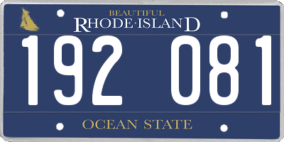 RI license plate 192081