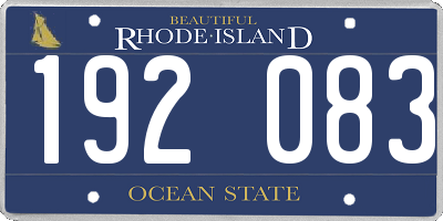 RI license plate 192083