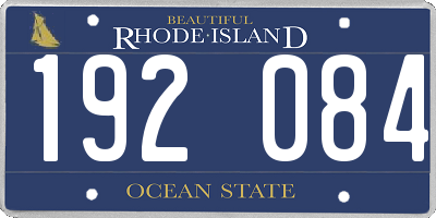 RI license plate 192084