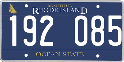 RI license plate 192085