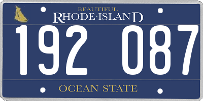RI license plate 192087