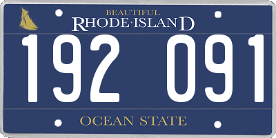 RI license plate 192091