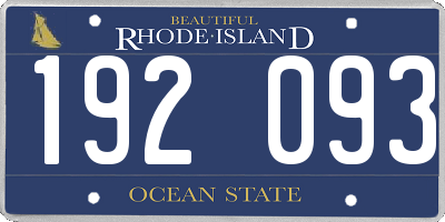 RI license plate 192093