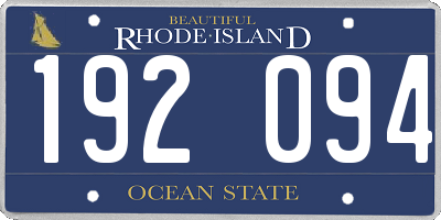 RI license plate 192094