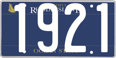RI license plate 1921
