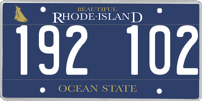 RI license plate 192102