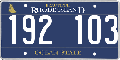 RI license plate 192103