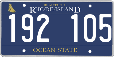 RI license plate 192105