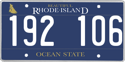 RI license plate 192106
