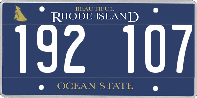 RI license plate 192107