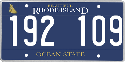 RI license plate 192109