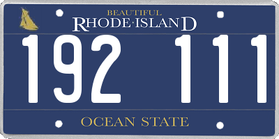 RI license plate 192111