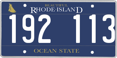 RI license plate 192113