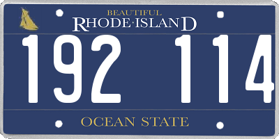 RI license plate 192114