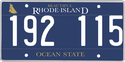 RI license plate 192115