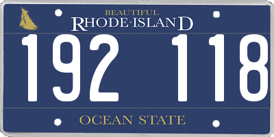 RI license plate 192118