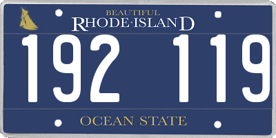 RI license plate 192119
