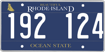 RI license plate 192124