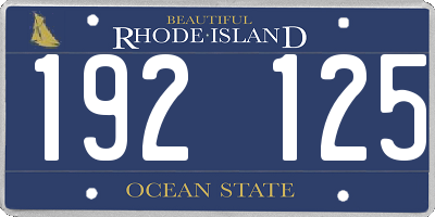 RI license plate 192125