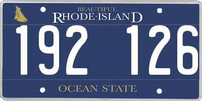RI license plate 192126