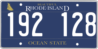 RI license plate 192128