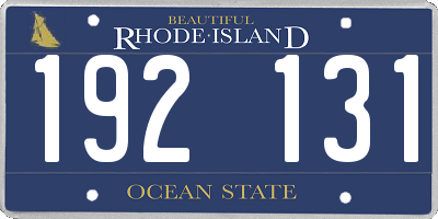 RI license plate 192131