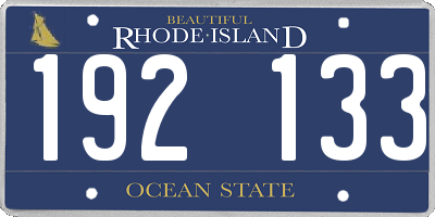 RI license plate 192133