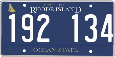 RI license plate 192134