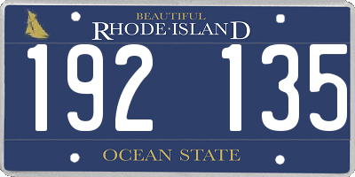 RI license plate 192135