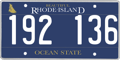 RI license plate 192136