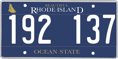 RI license plate 192137