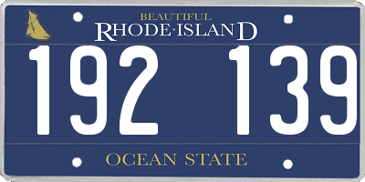 RI license plate 192139