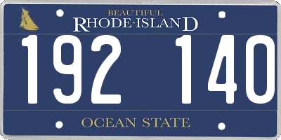RI license plate 192140