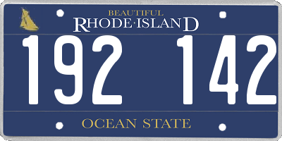 RI license plate 192142