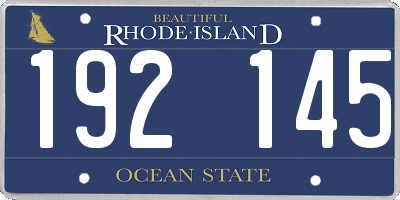 RI license plate 192145