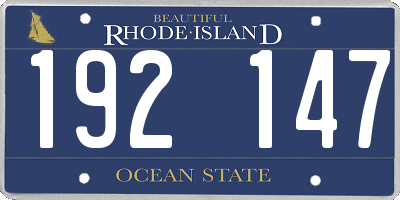 RI license plate 192147