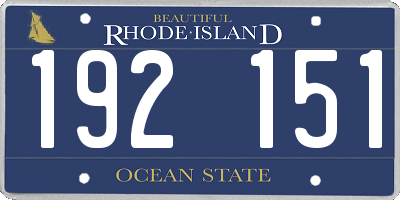 RI license plate 192151