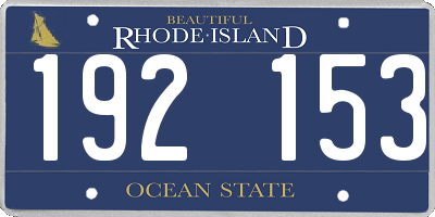 RI license plate 192153
