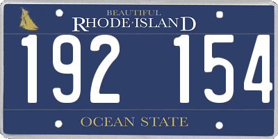 RI license plate 192154