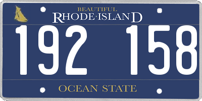 RI license plate 192158