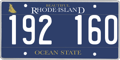RI license plate 192160