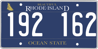 RI license plate 192162