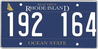 RI license plate 192164