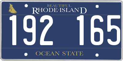 RI license plate 192165