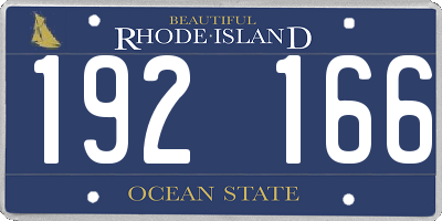 RI license plate 192166