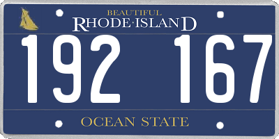 RI license plate 192167