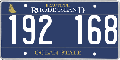 RI license plate 192168
