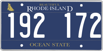 RI license plate 192172
