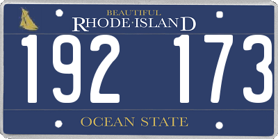 RI license plate 192173