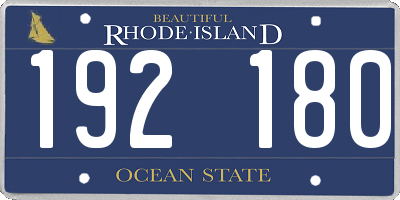 RI license plate 192180